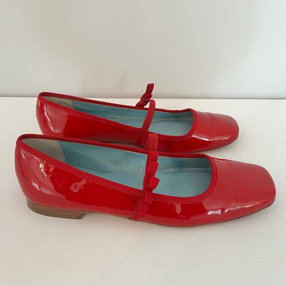Frances Valentine Jude Red Patent Leather Women's Shoes with Bow Detail - Picture 6 of 7